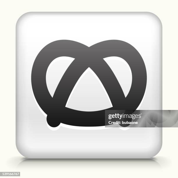 square button with pretzel - pretzel pattern stock illustrations