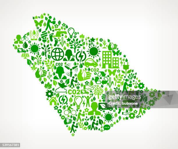 saudi arabia environmental conservation and nature interface icon pattern - green technology stock illustrations
