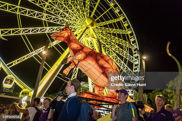 The Luminous Lantern Parade on June 10, 2016 in Brisbane, Australia. The annual parade is aimed at promoting multiculturalism and welcome new...