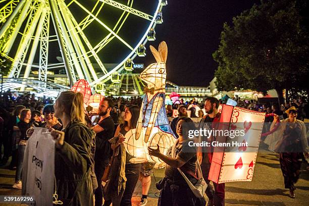 The Luminous Lantern Parade on June 10, 2016 in Brisbane, Australia. The annual parade is aimed at promoting multiculturalism and welcome new...