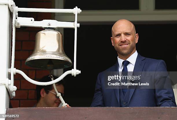 Ex-England cricketer Matt Prior rings the 5minute bell ahead of day two of the 3rd Investec Test match between England and Sri Lanka at Lord's...