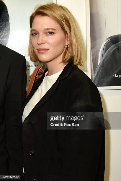 Lea Seydoux attends "55 Politiques" : Exhibition Preview at Galerie Dupin on June 9, 2016 in Paris, France.