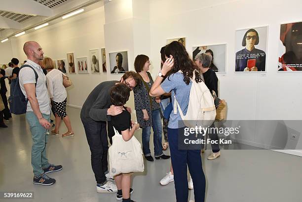 General view of atmosphere during "55 Politiques" : Exhibition Preview at Galerie Dupin on June 9, 2016 in Paris, France.