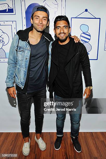 Athletes Baggio Husidic and A. J. DeLaGarza attend Casper's Venice Summer House Opening Event on June 9, 2016 in Los Angeles, California.