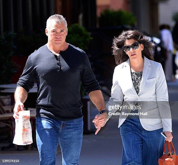 Shane McMahon and Marissa McMahon are seen walking in Soho on June 9, 2016 in New York City.