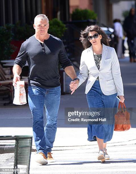 Shane McMahon and Marissa McMahon are seen walking in Soho on June 9, 2016 in New York City.