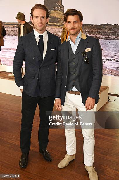 Craig McGinlay and Johannes Huebl attend the Barbour presentation during The London Collections Men SS17 at on June 10, 2016 in London, England.