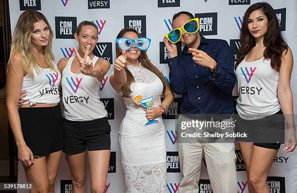 Lindsay Casinelli and Harry Ruiz are seen at the the Versy official launch celebration with Complex Magazine on June 9, 2016 in Miami, United States.