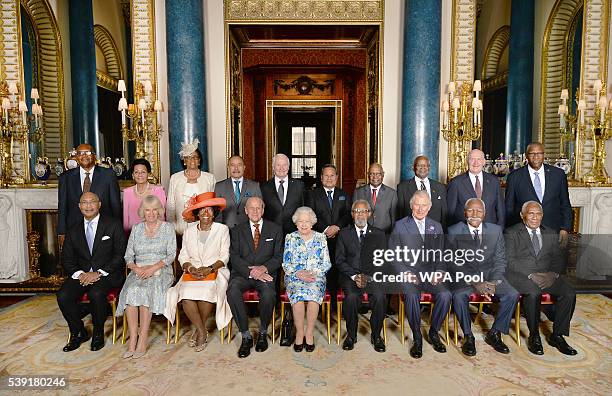 Governor Generals during a family photograph Sir Tapley Seaton Saint Kitts and Nevis, Dame Marguerite Pindling The Bahamas, Dame Cecile La Grenade...