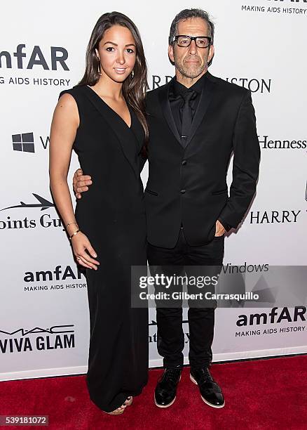 Catie Cole and designer Kenneth Cole attend 7th Annual amfAR Inspiration Gala New York at Skylight at Moynihan Station on June 9, 2016 in New York...