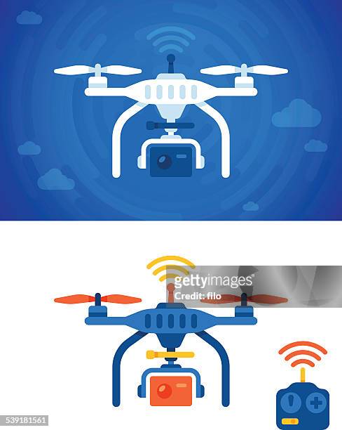 aerial drone - remote control antenna stock illustrations