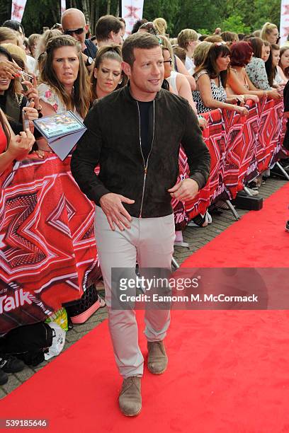 Dermot O'Leary arrives for the first X Factor auditions of 2016 on June 10, 2016 in Leicester, United Kingdom.