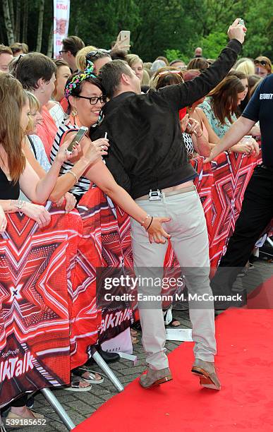 Dermot O'Leary arrives for the first X Factor auditions of 2016 on June 10, 2016 in Leicester, United Kingdom.