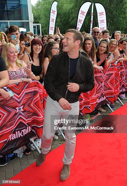 Dermot O'Leary arrives for the first X Factor auditions of 2016 on June 10, 2016 in Leicester, United Kingdom.