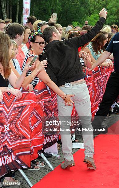Dermot O'Leary arrives for the first X Factor auditions of 2016 on June 10, 2016 in Leicester, United Kingdom.