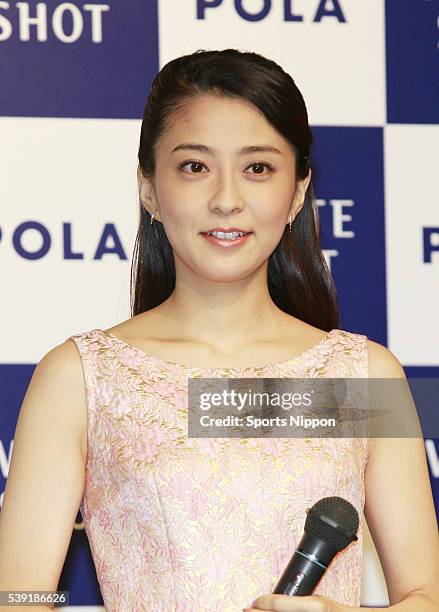 Anchor / TV personality Mao Kobayashi attends the POLA PR event on March 10, 2011 in Tokyo, Japan.