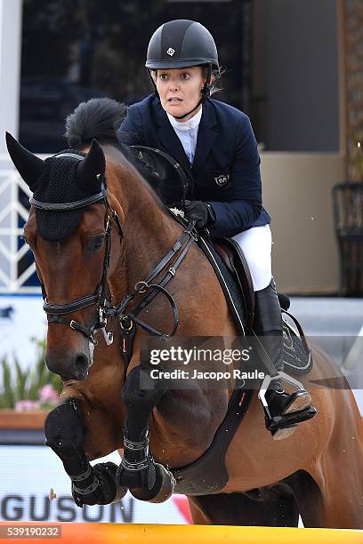 Marta Ortega Perez competes at International Longines Global Champion Tour - Day 2 on June 10, 2016 in Cannes, France.