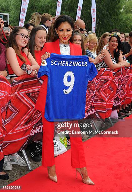 Nicole Scherzinger arrives for the first X Factor auditions of 2016 on June 10, 2016 in Leicester, United Kingdom.