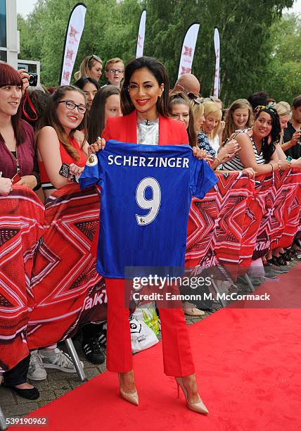 Nicole Scherzinger arrives for the first X Factor auditions of 2016 on June 10, 2016 in Leicester, United Kingdom.