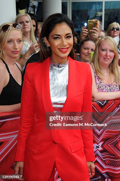 Nicole Scherzinger arrives for the first X Factor auditions of 2016 on June 10, 2016 in Leicester, United Kingdom.