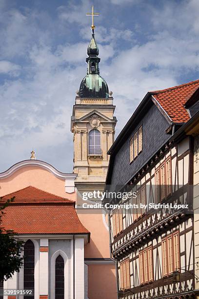 church and framework - eisenach foto e immagini stock