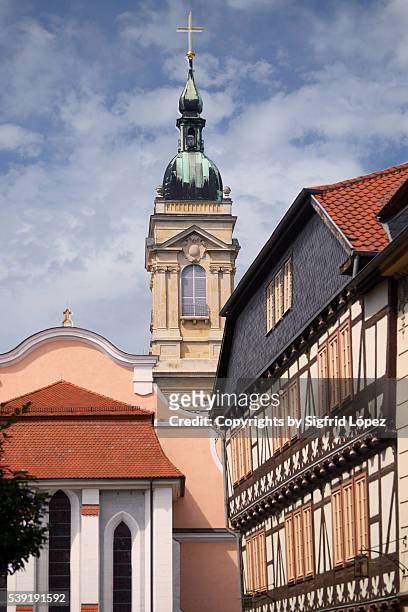 church and framework - eisenach stock pictures, royalty-free photos & images
