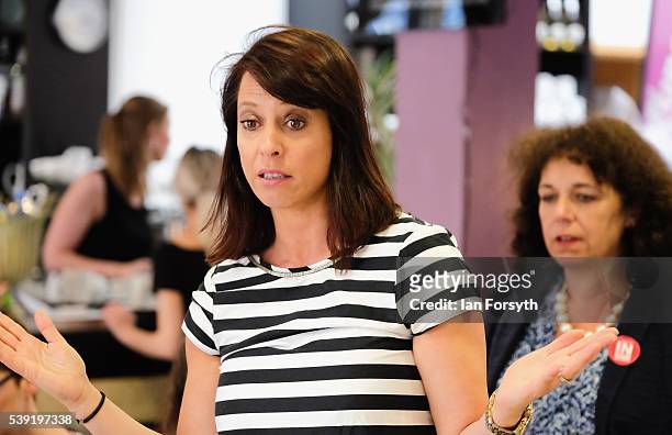 Labour's Shadow Cabinet Minister Gloria de Piero meets with a group of women voters to talk about the importance of a vote to remain in the European...