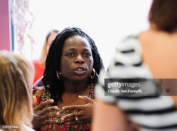 Labour's Shadow Cabinet Minister Gloria de Piero meets with a group of women voters to talk about the importance of a vote to remain in the European...