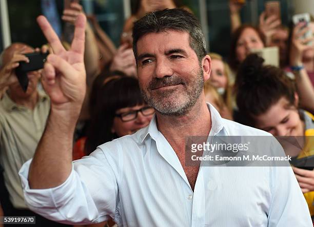 Simon Cowell arrives for the first X Factor auditions of 2016 on June 10, 2016 in Leicester, United Kingdom.