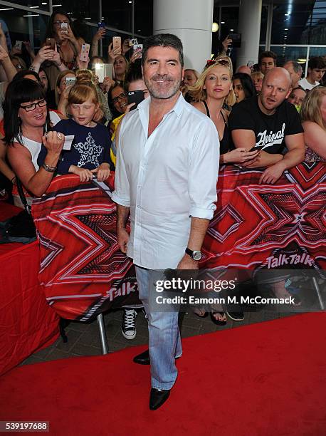 Simon Cowell arrives for the first X Factor auditions of 2016 on June 10, 2016 in Leicester, United Kingdom.