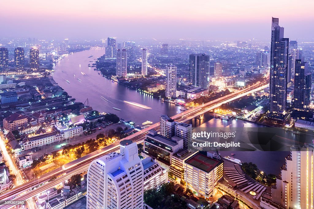 Vista aérea de la ciudad de Bangkok Tailandia