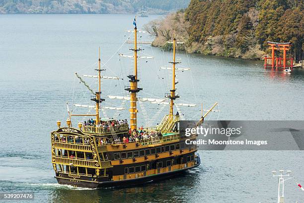 fuji hakone izu national park in kanagawa prefecture, japan - tall ship stock pictures, royalty-free photos & images