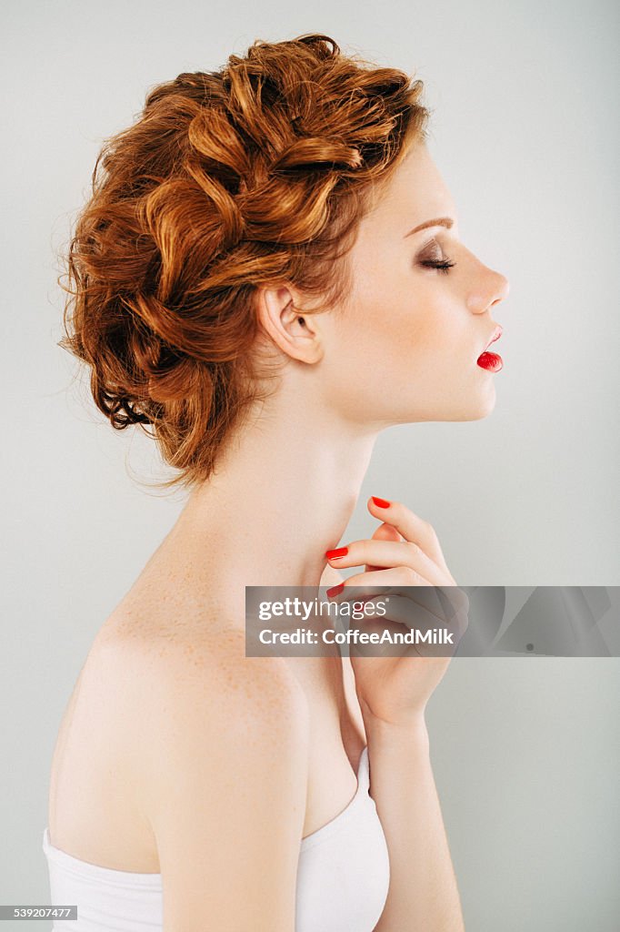 Prise de vue en Studio de jeune Belle femme