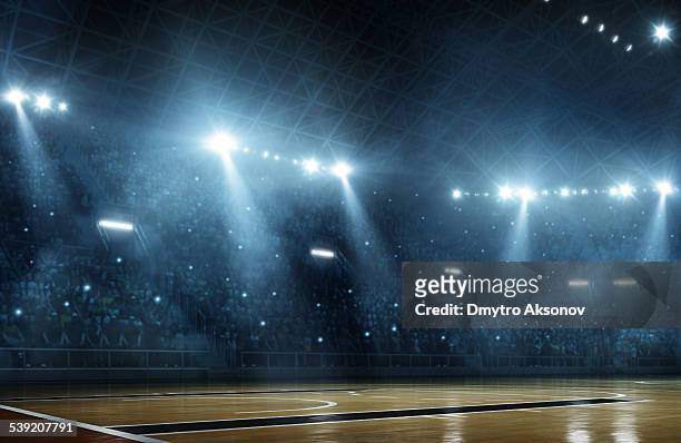 basketball arena - verlicht stockfoto's en -beelden