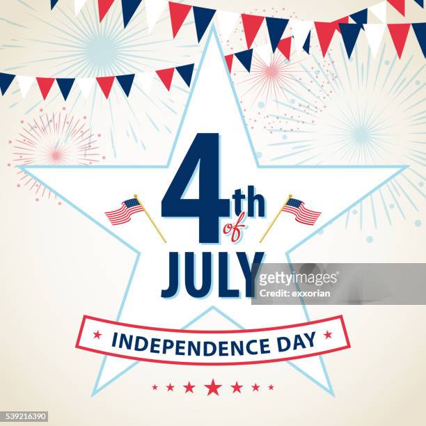 happy 4th of july - american flag fireworks stock illustrations