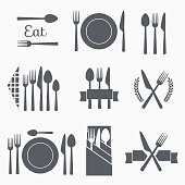 Set vector cutlery icons