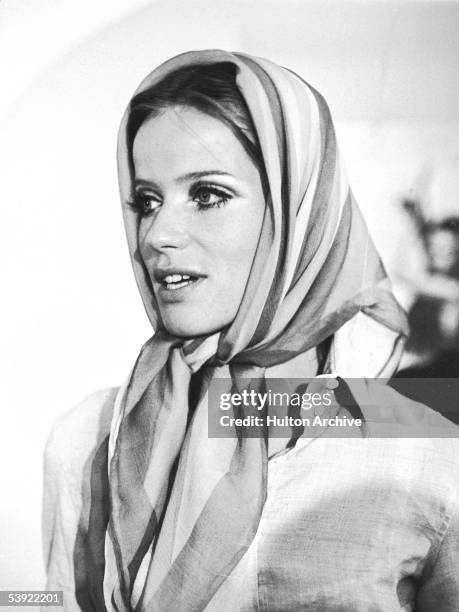 Portrait of German countess and fashion model Veruschka wearing a headscarf, Rio de Janeiro, Brazil, September 1967.