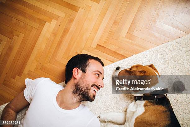 best friends - lying down stockfoto's en -beelden