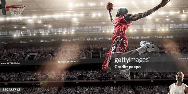 basketball slam dunk - basketball stadium 個照片及圖片檔