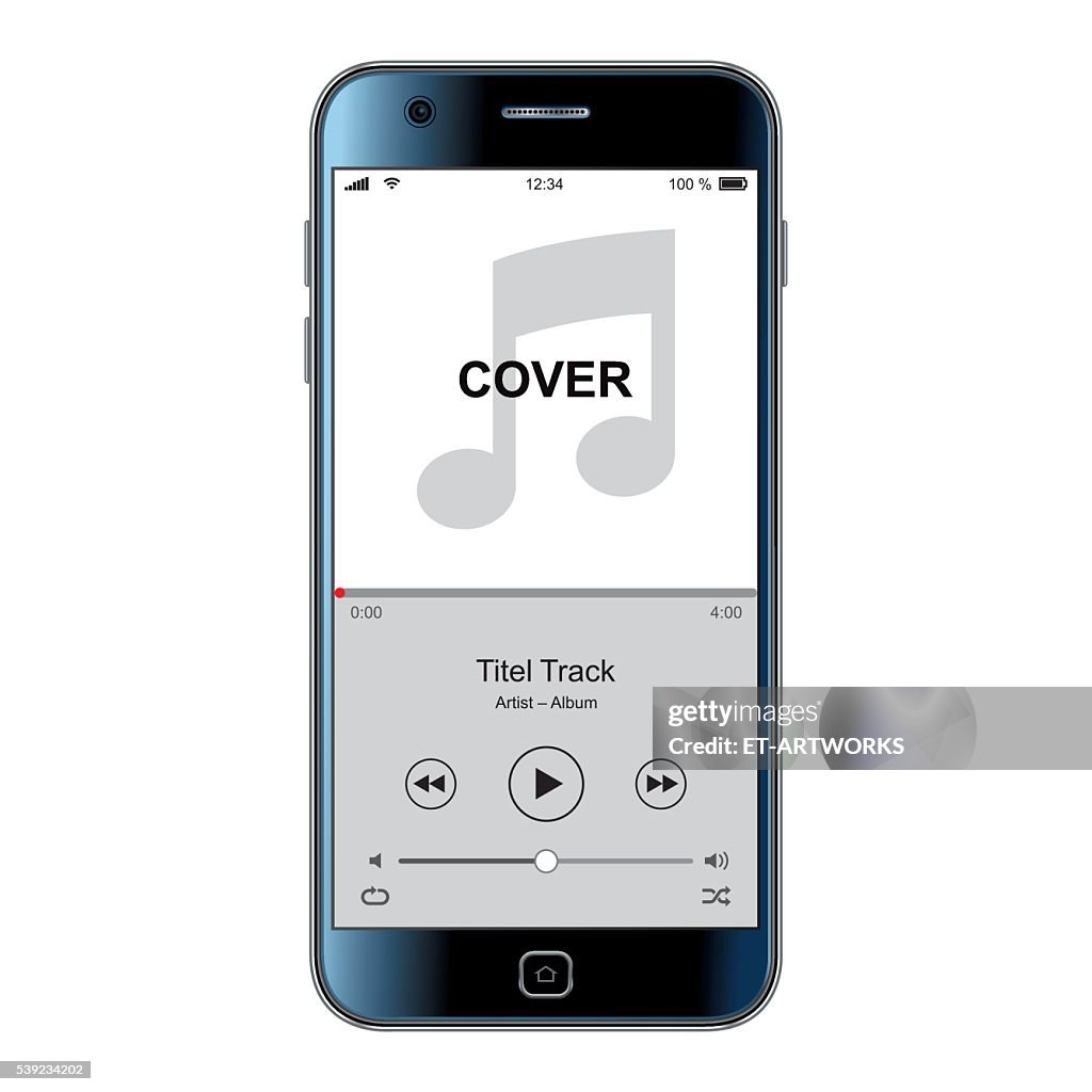 Mobile phone template for music cover