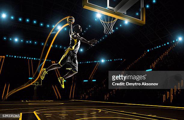 futuristische basketball - basketball sport stock-fotos und bilder