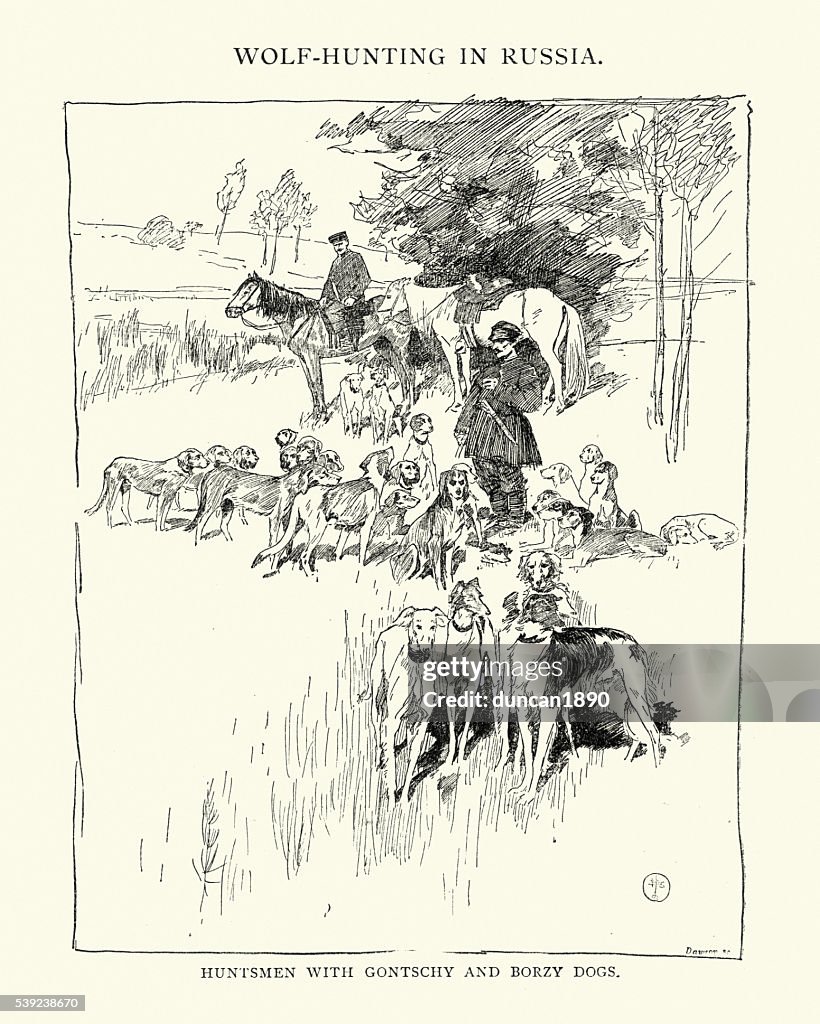 Wolf Hunting in Russia, 19th Century