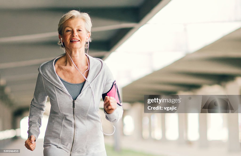 Mature Woman Running.