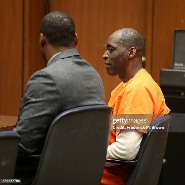 Actor Michael Jace appears in court where he was sentenced to 40 years to life in prison for the murder of his wife, at Clara Shortridge Foltz...