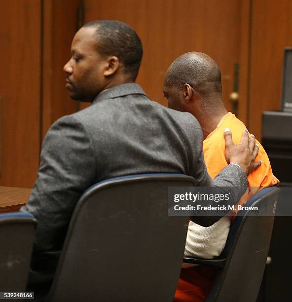 Actor Michael Jace appears in court where he was sentenced to 40 years to life in prison for the murder of his wife, at Clara Shortridge Foltz...