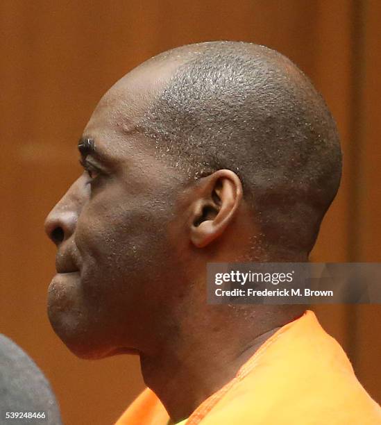Actor Michael Jace appears in court where he was sentenced to 40 years to life in prison for the murder of his wife, at Clara Shortridge Foltz...