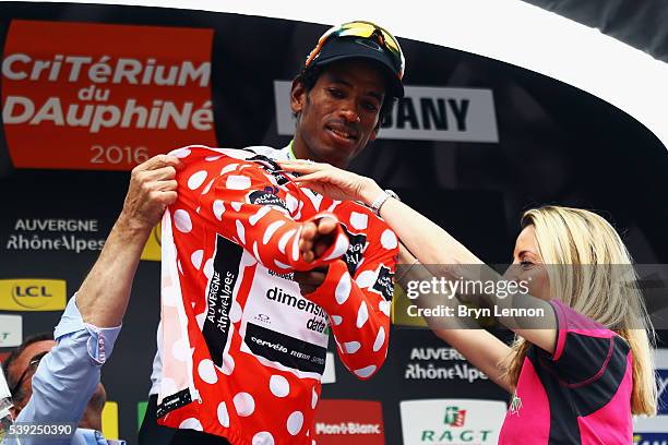 Daniel Teklehaimanot of Eritrea and Team Dimension Data took the lead in the King of the Moutains competition after stage five of the 2016 Criterium...