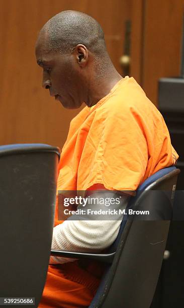 Actor Michael Jace appears in court where he was sentenced to 40 years to life in prison for the murder of his wife, at Clara Shortridge Foltz...