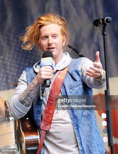 Travis Clark of We The Kings performs during "FOX & Friends" All American Concert Series outside of FOX Studios on June 10, 2016 in New York City.