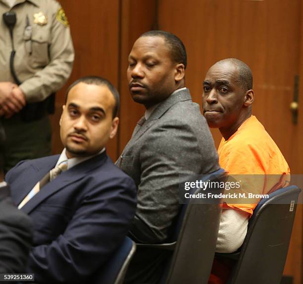 Actor Michael Jace appears in court where he was sentenced to 40 years to life in prison for the murder of his wife, at Clara Shortridge Foltz...